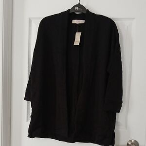 LOFT Black Open Front Cardigan NWT
